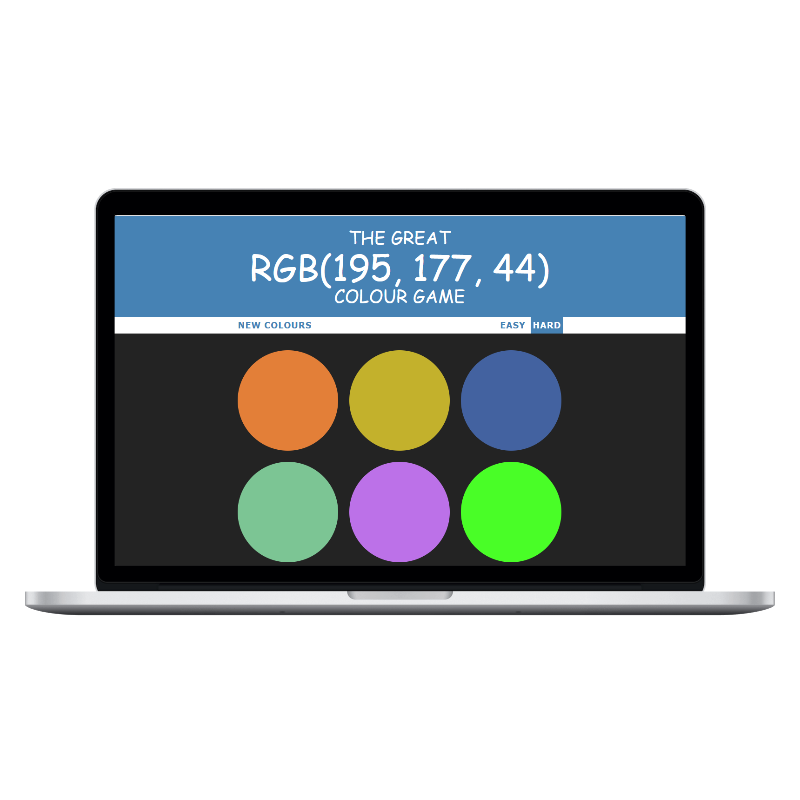 screenshot of RGB Colour Game